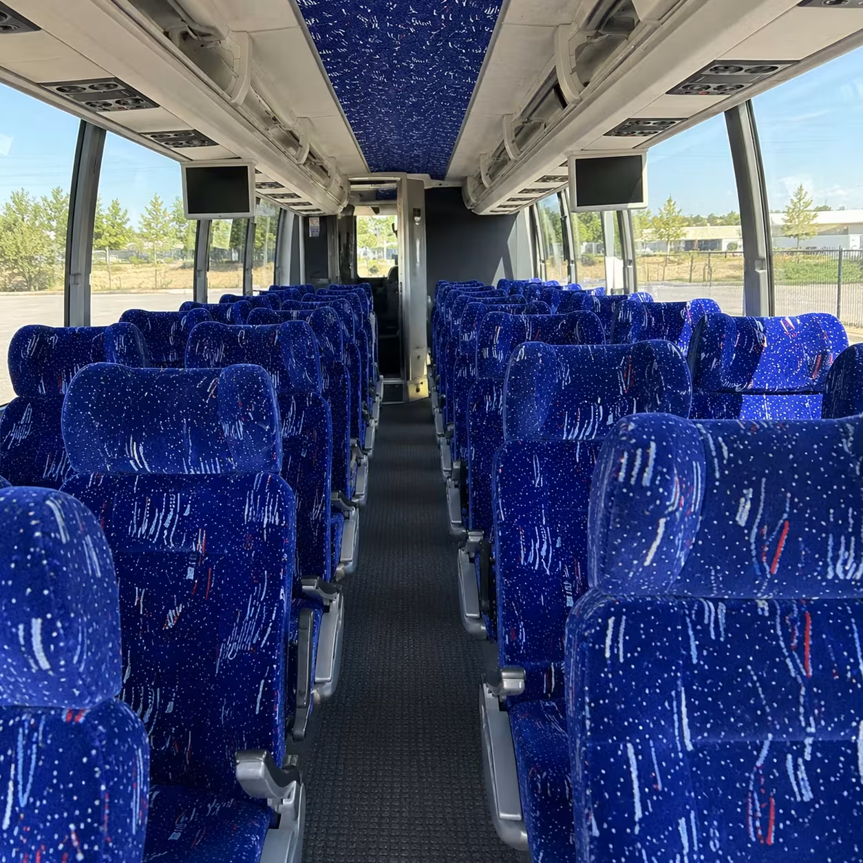 56 passenger charter bus inside